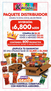 PAQUETE DISTRIBUIDOR K-BOTANAS 800 PZAS