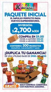 PAQUETE EMPRENDEDOR INICIAL K-BOTANAS 300 PZAS