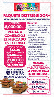 PAQUETE DISTRIBUIDOR PLUS K-BOTANAS 1000 PZAS
