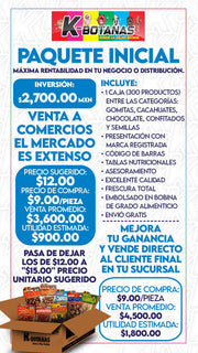 PAQUETE EMPRENDEDOR INICIAL K-BOTANAS 300 PZAS
