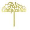 Cake Topper Feliz Cumpleaños Dorado