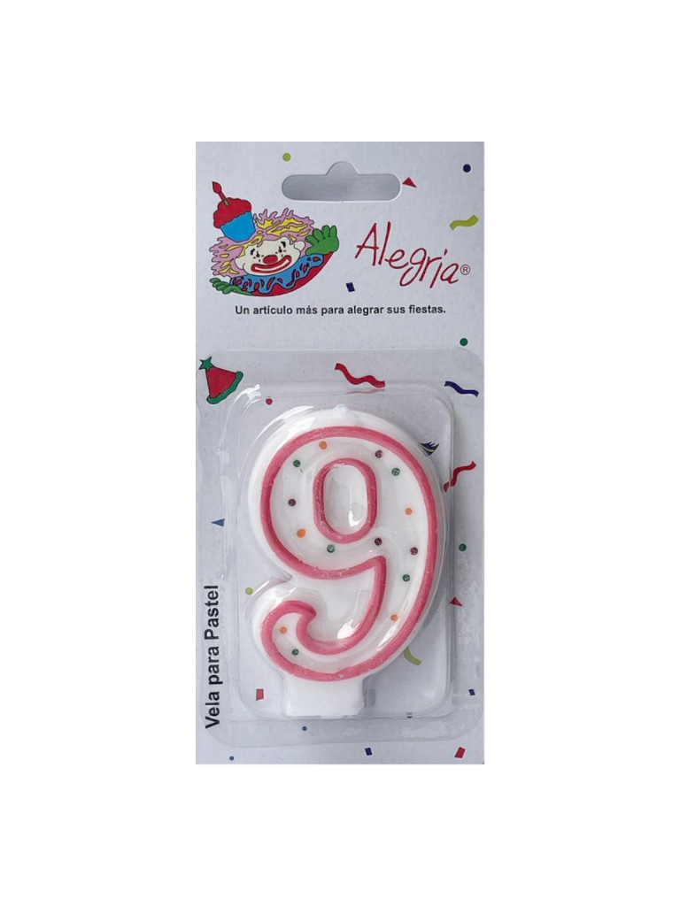 Vela Confeti ROSA #9 – K-BOTANAS somos la mejor botana